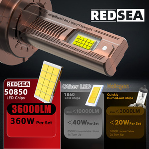 Fari <span class=keywords><strong>LED</strong></span> Redsea R39 360W 36000LM Lampade <span class=keywords><strong>LED</strong></span> Luci <span class=keywords><strong>Auto</strong></span> H3 H4 H7 H11 9004 9005 9006 9007 Lampadine <span class=keywords><strong>LED</strong></span> per Fari <span class=keywords><strong>Auto</strong></span> - Product Image 2