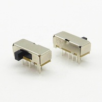 Interrupteur à glissière horizontal à 8 broches 2P3T 0.3A 50V DC Interrupteurs à glissière à 3 positions