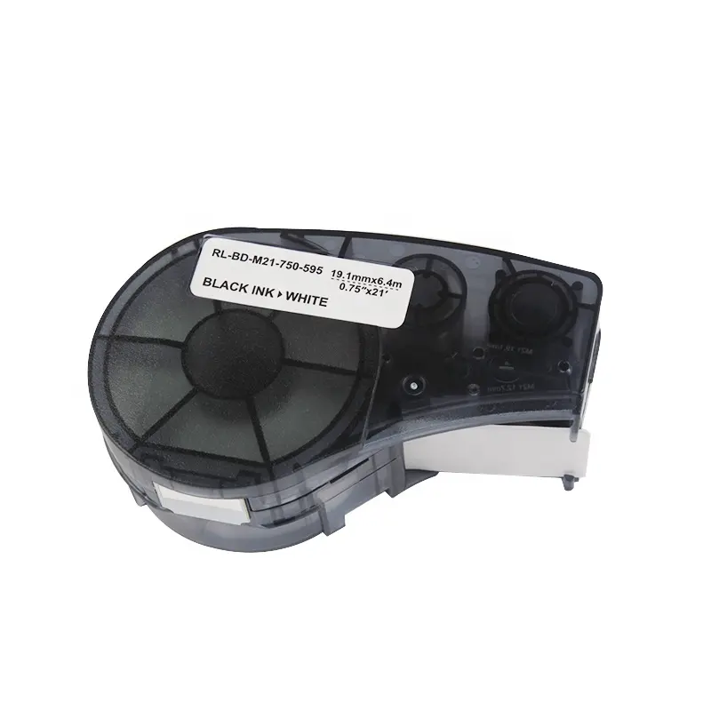 De calidad superior de la cinta de etiqueta para Brady M21-750-595-WT 19,1mm negro sobre blanco, 6,4 M de cinta de impresora