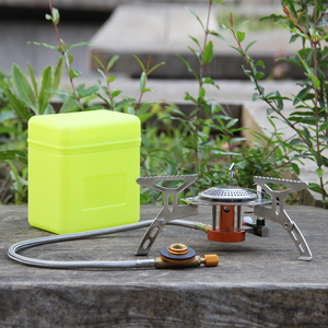 Opvouwbare campinggasfornuisbrander, draagbare roestvrijstalen backpackfornuis met gasflesadapter - Product Image 4