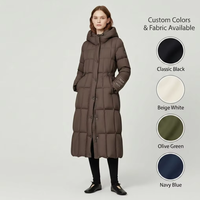 Veste d'hiver décontractée réversible pour femme, longue, 150g-200g, en duvet, à carreaux, zippée, respirante, écologique