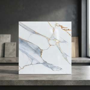 Carreaux de sol en céramique mate 3D sculptés en galets 40x40cm, en porcelaine numérique émaillée, antidérapants pour salle de bain et intérieur - Product Image 2