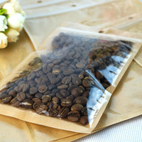 Impression personnalisée Kraft papier soutenu compostable suspendu fermeture éclair barrière sac 3 côté étanchéité mylar sac avec fenêtre transparente transparente