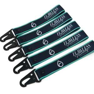 Cao Cấp <span class=keywords><strong>Eagle</strong></span> Móc Dệt Thêu Logo Ngắn Dây Buộc Keychain Tùy Chỉnh Dây Buộc Với Logo Tùy Chỉnh - Product Image 4