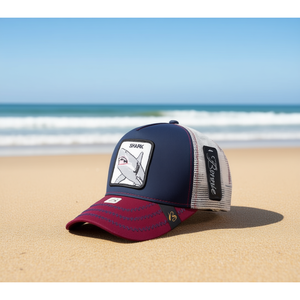 Gorra Trucker con Bordado de Tiburón Tropical, Malla Ajustable, Unisex, Casual, para Primavera/Verano, de 6 Paneles - Product Image 2