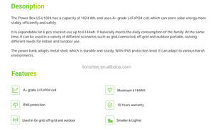 6000 Tiempo de ciclo Grado A + LiFePo4 1024Wh Batería apilable Caja de energía Batería de almacenamiento de energía solar - Product Image 5