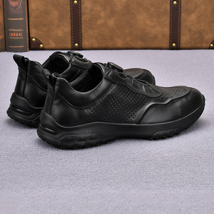 Chaussures de sport pour hommes en cuir véritable, bout rond, respirantes, semelle intermédiaire en EVA, semelle extérieure en caoutchouc, chaussures décontractées d'été pour la marche - Product Image 5