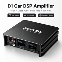 Amplificateur DSP de voiture 4 canaux D1, classe AB, 60W RMS, 12V, processeur audio haute fidélité, design compact pour l'amélioration du son de la voiture