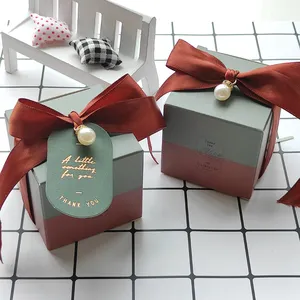 Wedding Favors Candy Box Boy&girl Packaging Paper Chocolate Boxes Blue Gift Bags for Baby Shower Party Supplies