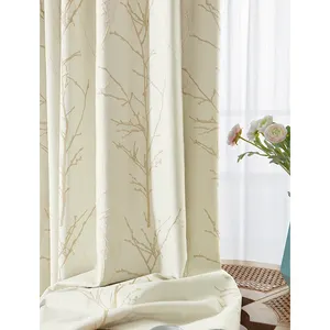 110英寸280厘米宽100% 全遮光刺绣窗帘材料面料库存在中国