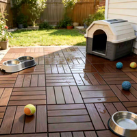 Dalles de terrasse en WPC modernes et personnalisables pour l'extérieur, 300x300mm, 12mm d'épaisseur, antidérapantes, imperméables, ignifuges