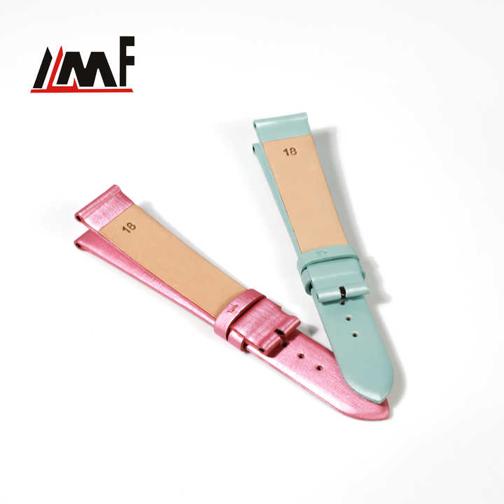 OEM and ODM Genuine Leather Lining Ladies Watch Band with Leather Strap Brushed Satin Pattern Watch Bands for Women