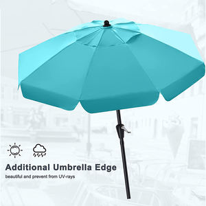 10FT 9FT Large Cantonnière Patio Parasol Extérieur Ombre Inclinaison Table Marché pour Jardin Parasols Plage Parasol avec Bouton Poussoir Inclinaison - Product Image 4