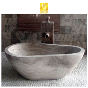 Boton đá khách sạn đá cẩm thạch tùy chỉnh làm bằng tay rắn phòng tắm freestanding Đen Đá bồn tắm - Product Image 5