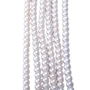 Collier de perles d'eau douce Tilian 8-9 mm, naturel, lâche, petites imperfections avec une forte luminosité, semi-fini, cercle parfait, personnalisable - Product Image 5
