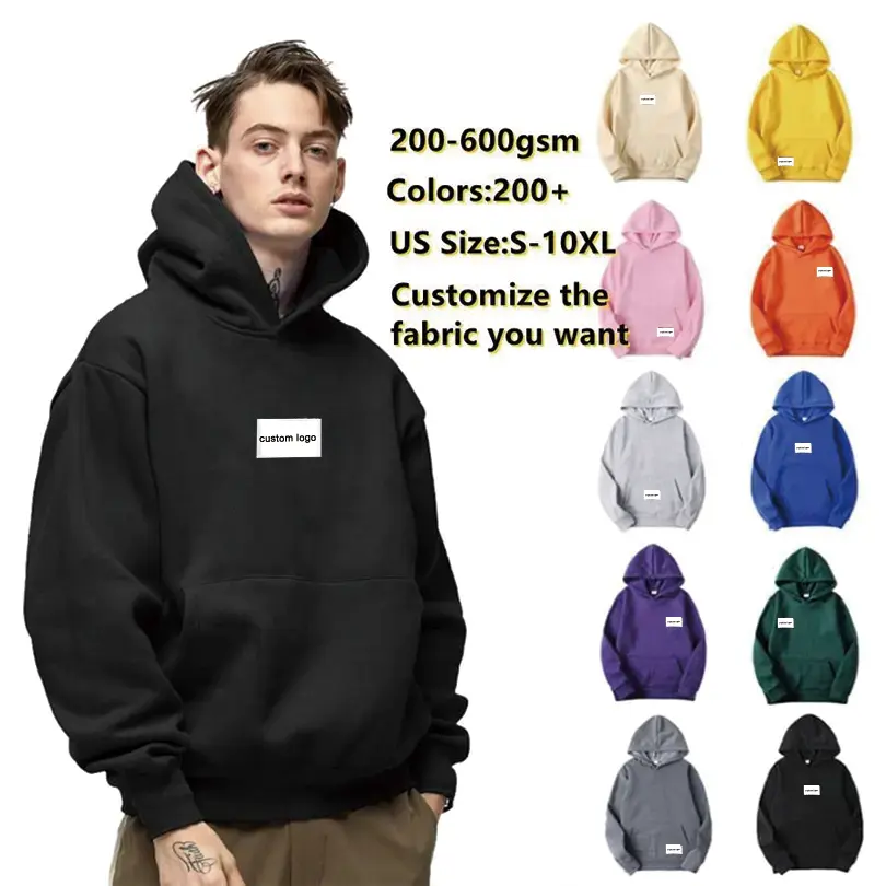 custom Heavyweight puff printing logo unisex cropped raw hem hoodie no string,french terry blank plain oversized men hoodies
