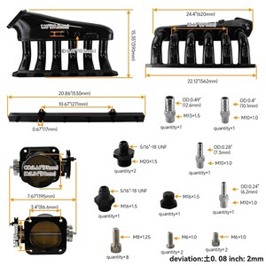 Colector de admisión con riel de combustible + cuerpo del acelerador compatible con E36 E46 M50 M52 325i 328i 323i M3 Z3 <span class=keywords><strong>E39</strong></span> <span class=keywords><strong>528i</strong></span> - Product Image 3