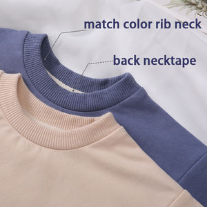 Großhandel Sofort Lieferbar Sommer French Terry Bodysuit Babykleidung Einfarbig Kurzarm Oversize Baby Mädchen und Jungen Bubble Strampler - Product Image 3