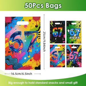 50 Sacchetti Regalo in Plastica 'Sono Finiti 6 Anni, Ora Sono 7' con Manici per Decorazioni e Forniture per Feste - Product Image 2