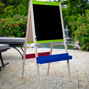 กระดานไม้สองด้านสำหรับวาดภาพสีขาวทำจากไม้สำหรับเด็กกระดานไวท์บอร์ดแม่เหล็กของเล่นวาดภาพ - Product Image 2