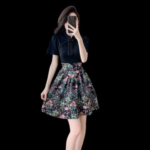 <span class=keywords><strong>2024</strong></span> nouveau chinois Patchwork faux deux pièces taille-cintrage minceur bouffée élégant Socialite Style <span class=keywords><strong>petite</strong></span> robe noire 8688 - Product Image 5