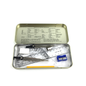 Caja geométrica para estudiantes, papelería escolar barata, al por mayor, juego de matemáticas, 9 Uds. - Product Image 3