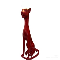 Lampe de sol sculpture imprimé léopard fait à la main Art déco Design écologique fibre de verre Animal Accent veilleuse pour intérieur extérieur