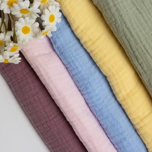 Tela de Crepé de Algodón Orgánico de Doble Capa, Tela de Muselina para Mantas de Bebé y Pijamas, en Oferta - Product Image 4