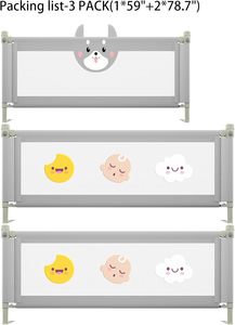 <span class=keywords><strong>Sponda</strong></span> Letto Pieghevole Anti-Collisione in Schiuma per Bambini, Protezione Regolabile in Altezza, <span class=keywords><strong>Sponda</strong></span> Laterale Portatile - Product Image 4
