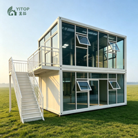 Maison préfabriquée à 2 étages, maison-conteneur moderne, maison-conteneur modulaire détachable, prix de la maison-conteneur, hôtel de luxe, 2 à 3 chambres, villa de 20 à 40 pieds