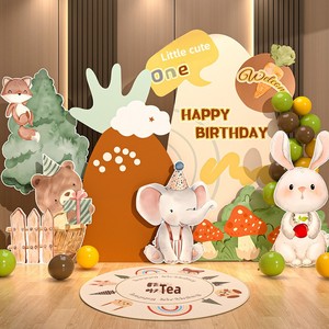 Décoration <span class=keywords><strong>de</strong></span> scène <span class=keywords><strong>de</strong></span> premier anniversaire <span class=keywords><strong>de</strong></span> bébé style coréen moderne, cadeau pleine lune, fête des 100 jours, garçons filles, impression numérique, animaux KT - Product Image 2