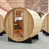 Sauna de Barril para Exteriores de Alta Calidad, de Madera Termotratada, para 2-3 Personas, Madera sin Unir, sin Pegamento ni Formaldehído