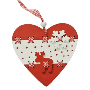 wooden crafts small pendant Christmas gift decoration stitching wood products hanging manufacturers wholesale