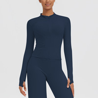Veste de sport zippée à col bas brossée pour femme, coupe ample, respirante, séchage rapide, idéale pour le yoga