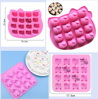 Kit d'embouts en silicone 3D écologiques motif chat mignon pour la décoration de gâteaux, outils DIY pour cupcakes, bonbons, pâte polymère, chocolat