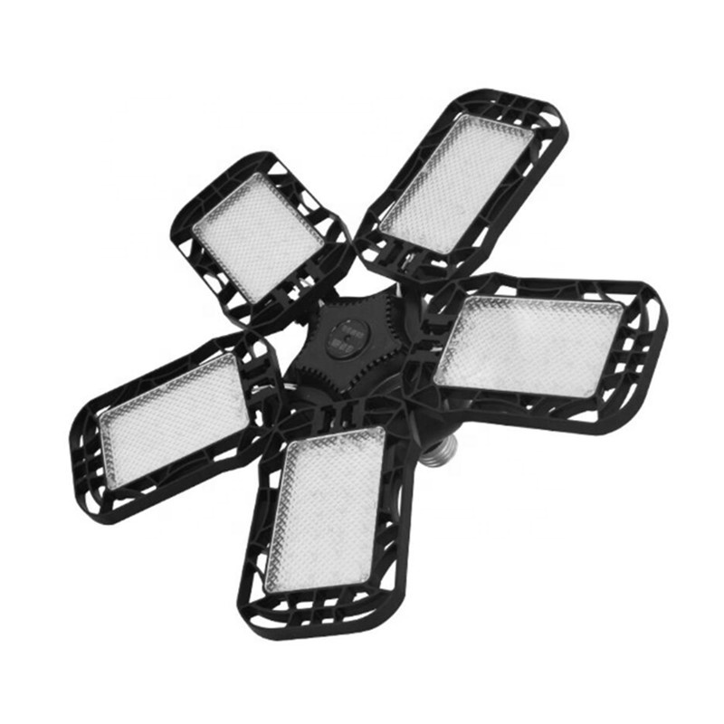 E27 B22 75W Foldable LED Ceiling Foldable Fan Blade Light Deformable led Garage High Bay Light For Warehouse Workshop