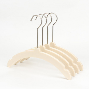 Acrylic milky white children's clothing store non-slip crescent-shaped clothes <b>hanger</b>, clothes <b>hanger</b>, trouser clip wholesale - Product Image 5
