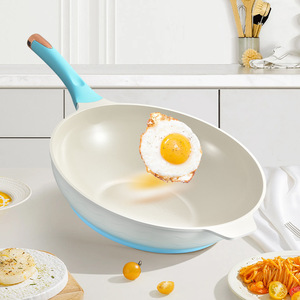 Gradient Blue Wok Non-Stick Frying Pan For Induction Cooktops 32Cm Kitchen Cooking Tool - Product Image 1