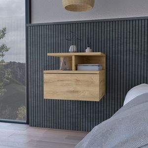 DB Luxury Antiqued Macadamia Nightstand con 2 cajones Panel de madera maciza Flopini plegable para dormitorio para uso en apartamentos - Product Image 1