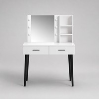 Ensemble de coiffeuse moderne en bois blanc polyvalent et grande capacité pour chambre et salle de bain, élégant bureau de maquillage pour hôtel et usage domestique