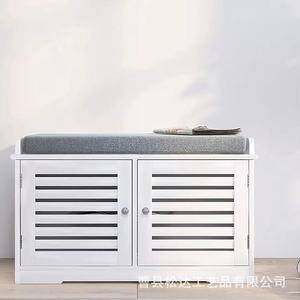 Wooden <b>shoe</b> changing stool, <b>shoe</b> cabinet, entrance <b>shoe</b> bench, solid wood <b>shoe</b> <b>rack</b>, simple <b>storage</b> stool, long bench. - Product Image 4