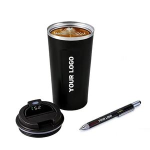 Tasse portable personnalisable avec logo, affichage intelligent de la température, cadeau promotionnel d'entreprise, mug en acier inoxydable, gobelet à café, flasque isotherme - Product Image 1