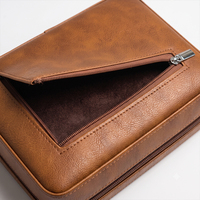 Étui à cigares en cuir véritable antichoc JH pour 4 cigares, sacs humidor en cuir pour hommes, accessoires pour cigares, humidor