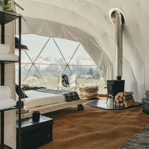 บ้านโดมทรงจีโอเดสิกแบบแพลตฟอร์มที่สะดวกสบายและสวยงาม โรงแรมรีสอร์ทสำหรับตั้งแคมป์ รับประกัน 1 ปี โครงเหล็กกันน้ำ - Product Image 3