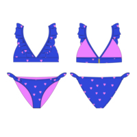 Maillots de bain pour enfants en tissus recyclables personnalisés Petite fille pour bébé Maillot de bain Vêtements de bain Filles Bikini