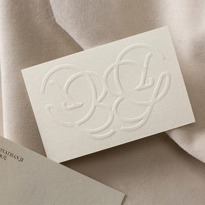 Tarjeta de Agradecimiento Empresarial de Lujo, Papel de Algodón con Logotipo Grabado Personalizado, 400g, Tarjeta de Boda - Product Image 3