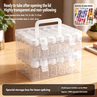 Boîte de rangement transparente en plastique grande capacité avec poignée, idéale pour les perles Perler et la classification des accessoires d'artisanat