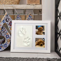 Vente chaude bricolage bois cadre Photo ensemble commémoratif animal de compagnie main et empreinte Souvenir pour chat et chien patte impression souvenirs