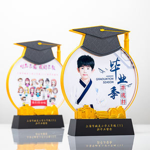 Trofeo di plastica della stagione di laurea degli studenti DEMO con Base in vetro foto personale degli insegnanti di scuola materna regalo per i compagni di classe - Product Image 5