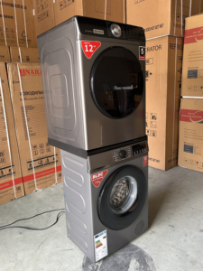 Secadora MK120WBB de 12 kg, apilable, con temporizador de retardo de 1200 RPM, enchufe europeo, diseño apilable, fácil de almacenar y ahorrar espacio. - Product Image 5